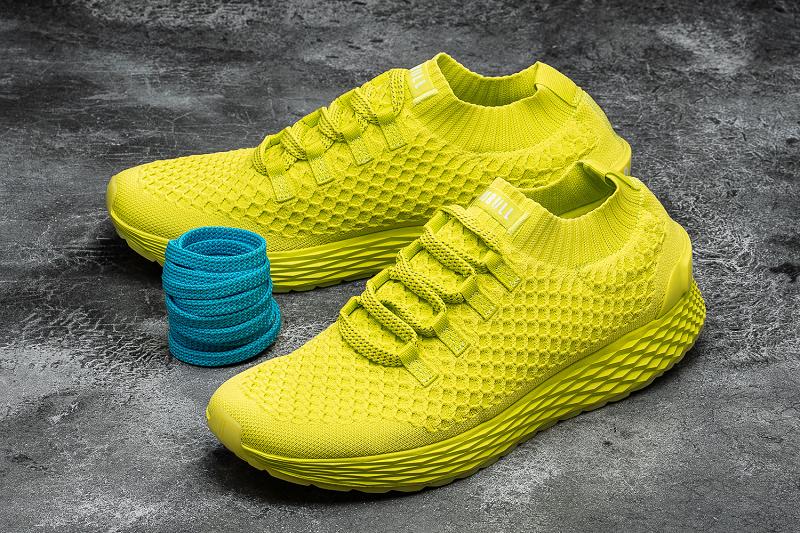 Women's Nobull Neon Lime Knit Running Shoes Yellow | SG A2765H